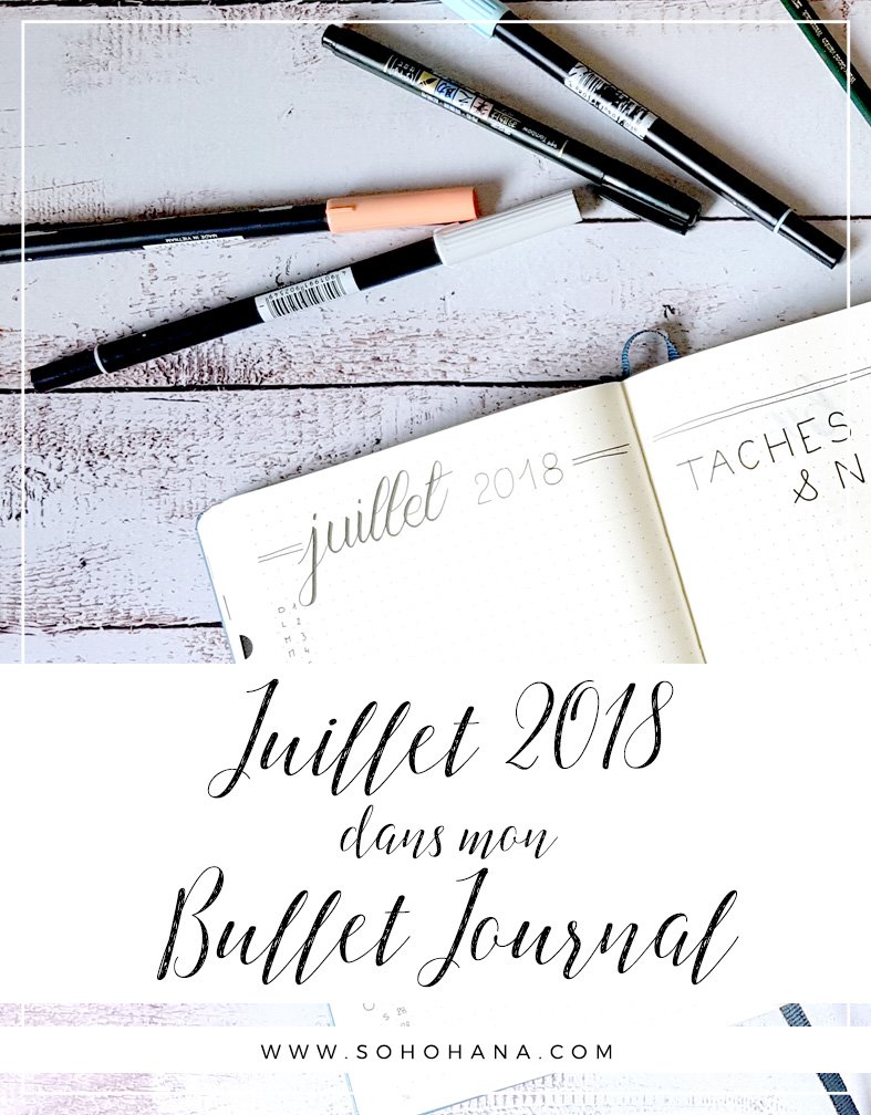 Juillet 2018 dans mon Bullet Journal