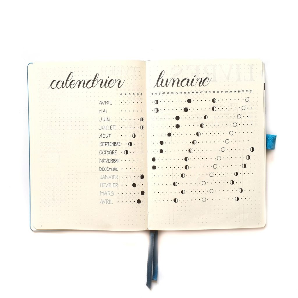 Bullet Journal - Calendrier lunaire B6