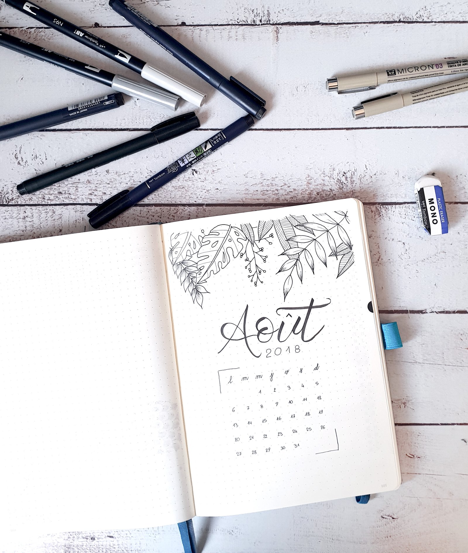 Août 2018 dans mon Bullet Journal